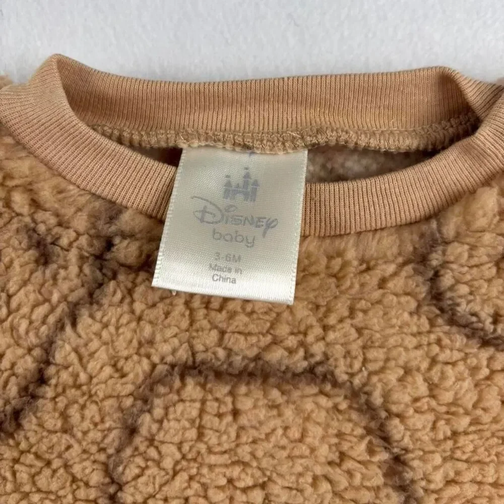Disney Winnie the Pooh Fleece Set 3-6M Brown Teddy Outfit Baby Unisex